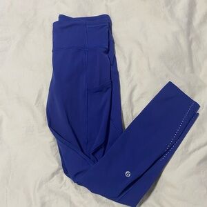 LuluLemon Athletica Fast and Free Blue Leggings